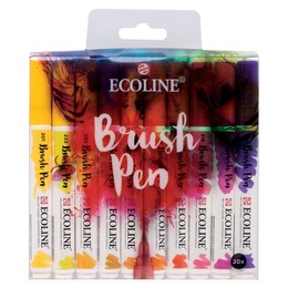 Talens Ecoline Brush Pen Fırça Uçlu Kalem Seti 20 Renk - Talens