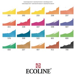 Talens Ecoline Brush Pen Fırça Uçlu Kalem Seti 20 Renk - 4