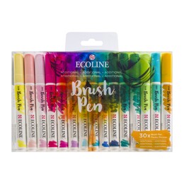 Talens Ecoline Brush Pen Fırça Uçlu Kalem Seti 30 Renk ADDITIONAL COLOURS - Talens