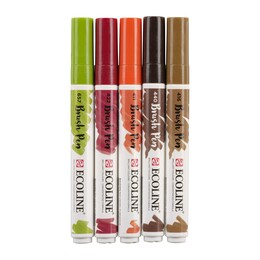 Talens Ecoline Brush Pen Fırça Uçlu Kalem Seti 5 Renk AUTUMN COLOURS - 3