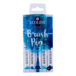 Talens Ecoline Brush Pen Fırça Uçlu Kalem Seti 5 Renk BLUE COLOURS - Talens