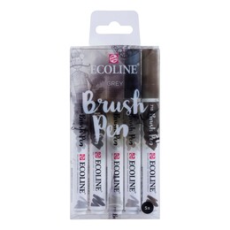 Talens Ecoline Brush Pen Fırça Uçlu Kalem Seti 5 Renk GREY COLOURS - Talens