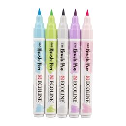 Talens Ecoline Brush Pen Fırça Uçlu Kalem Seti 5 Renk PASTEL COLOURS - 2