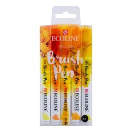 Talens Ecoline Brush Pen Fırça Uçlu Kalem Seti 5 Renk YELLOW COLOURS - 1