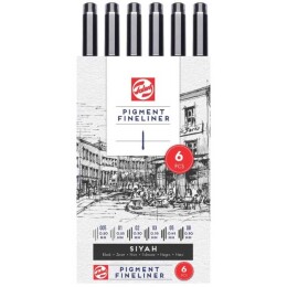 Talens Pigment Fineliner Teknik Çizim Kalemi Seti 6'lı - Talens