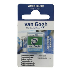 Talens Van Gogh 1/2 Tablet Sulu Boya 662 Permanent Green - Talens