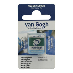 Talens Van Gogh 1/2 Tablet Sulu Boya 675 Phthalo Green - Talens