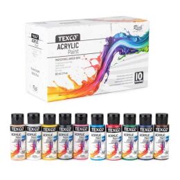 Texco Akrilik Boya Seti 10 Renk x 60 ml. Ana Renkler - 1