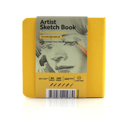 Tigertint Sketchbook Sert Kapak Eskiz Çizim Defteri 140 gr. 12x12 cm. 80 yp. SARI - Tigertint