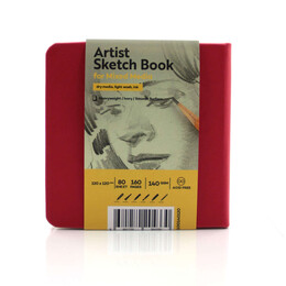 Tigertint Sketchbook Sert Kapak Eskiz Çizim Defteri 140 gr. 12x12 cm. 80 yp. KIRMIZI - Tigertint