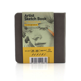 Tigertint Sketchbook Sert Kapak Eskiz Çizim Defteri 140 gr. 12x12 cm. 80 yp. GRİ - Tigertint