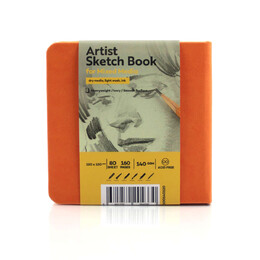 Tigertint Sketchbook Sert Kapak Eskiz Çizim Defteri 140 gr. 12x12 cm. 80 yp. TURUNCU - Tigertint