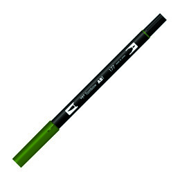 Tombow Dual Brush Pen Grafik Çizim Kalemi 177 Dark Jade - Tombow
