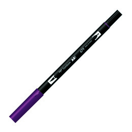Tombow Dual Brush Pen Grafik Çizim Kalemi 679 Dark Plum - Tombow