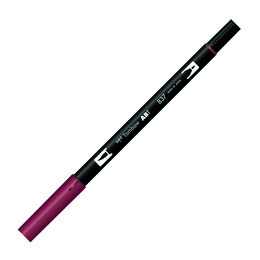 Tombow Dual Brush Pen Grafik Çizim Kalemi 837 Wine Red - Tombow
