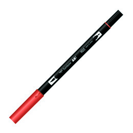 Tombow Dual Brush Pen Grafik Çizim Kalemi 905 Red - Tombow