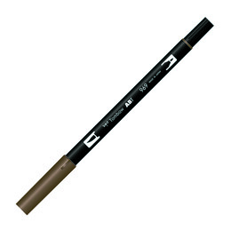 Tombow Dual Brush Pen Grafik Çizim Kalemi 969 Chocolate - Tombow
