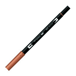 Tombow Dual Brush Pen Grafik Çizim Kalemi 977 Saddle Brown - Tombow