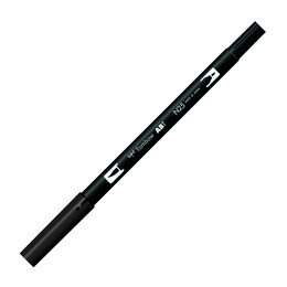 Tombow Dual Brush Pen Grafik Çizim Kalemi N25 Lamp Black - Tombow
