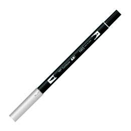 Tombow Dual Brush Pen Grafik Çizim Kalemi N95 Cool Gray 1 - Tombow