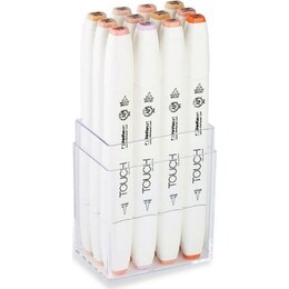 Touch Twin Brush Marker Fırça Uçlu Marker Seti 12 Renk TEN RENKLERİ - ShinHan Art