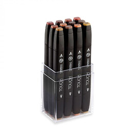 Touch Twin Marker Seti 12 Renk AHŞAP RENKLERİ - ShinHan Art