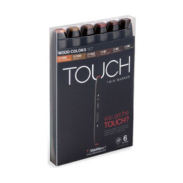 Touch Twin Marker Seti 6 Renk AHŞAP RENKLERİ - ShinHan Art