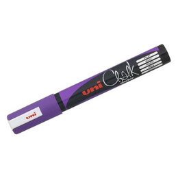 Uni Chalk 1.8-2.5 mm Yuvarlak Uç Su Bazlı Sıvı Tebeşir Kalemi Mor - 1