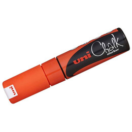 Uni Chalk 8 mm Kesik Uç Su Bazlı Sıvı Tebeşir Kalemi Fosforlu Turuncu - Uni