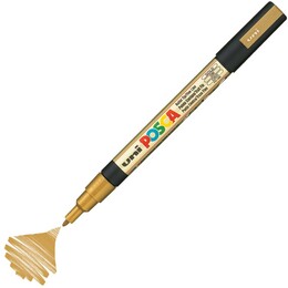 Uni Posca PC-3M Boyama Markörü 0.9-1.3 mm. METALİK ALTIN - 1