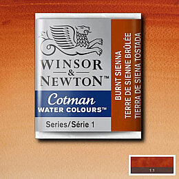 Winsor & Newton Cotman Yarım Tablet Sulu Boya 074 Burnt Sienna - Winsor & Newton