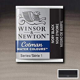 Winsor & Newton Cotman Yarım Tablet Sulu Boya 331 Ivory Black - Winsor & Newton
