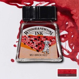 Winsor & Newton Drawing Ink Çizim Mürekkebi 14 ml. 040 Brick Red - Winsor & Newton