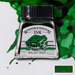 Winsor & Newton Drawing Ink Çizim Mürekkebi 14 ml. 046 Brilliant Green - Winsor & Newton