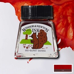Winsor & Newton Drawing Ink Çizim Mürekkebi 14 ml. 074 Burnt Sienna - Winsor & Newton