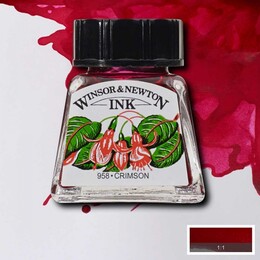 Winsor & Newton Drawing Ink Çizim Mürekkebi 14 ml. 203 Crimson - Winsor & Newton