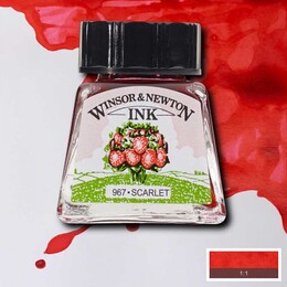 Winsor & Newton Drawing Ink Çizim Mürekkebi 14 ml. 601 Scarlet - Winsor & Newton