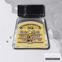 Winsor & Newton Drawing Ink Çizim Mürekkebi 14 ml. 617 Silver - Winsor & Newton