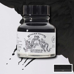 Winsor & Newton Drawing Ink Çizim Mürekkebi 14 ml. 754 Liquid Indian Ink - Winsor & Newton