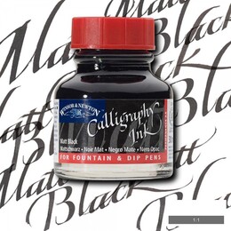 Winsor & Newton Kaligrafi Mürekkebi 30 ml. MATT BLACK - Winsor & Newton