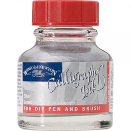 Winsor & Newton Kaligrafi Mürekkebi 30 ml. METALLIC SILVER - Winsor & Newton