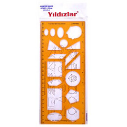Yıldızlar Geometrik Şablon Cetvel 25 Cm. (040) - Yıldızlar