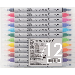 Zig Clean Color f Çift Uçlu Kalem Seti 12 Renk - Zig