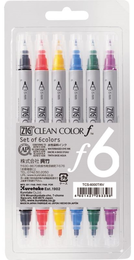Zig Clean Color f Çift Uçlu Kalem Seti 6 Renk - Zig