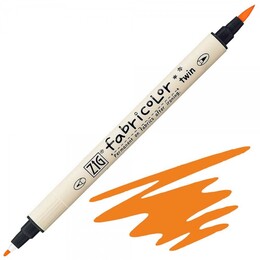 Zig Fabricolor Twin Çift Uçlu Kumaş Tekstil Boyama Kalemi FLUORESCENT ORANGE - Zig