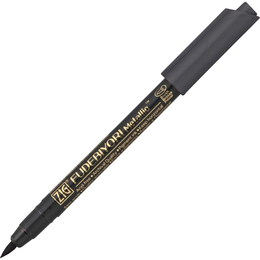 Zig Fudebiyori Metallic Brush Pen Yaldızlı Fırça Uçlu Marker Kalem BLACK - Zig