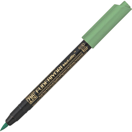 Zig Fudebiyori Metallic Brush Pen Yaldızlı Fırça Uçlu Marker Kalem GREEN - Zig