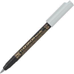 Zig Fudebiyori Metallic Brush Pen Yaldızlı Fırça Uçlu Marker Kalem SILVER - Zig