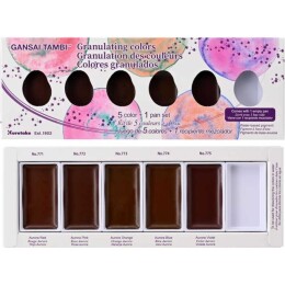 Zig Gansai Tambi Tablet Sulu Boya Seti Granulating Colors 5 Renk + 1 Boş Tablet - Zig