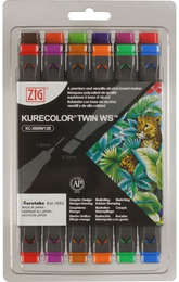Zig Kurecolor Twin S Marker Kalem Seti 12 Renk BRILLIANT COLORS - Zig
